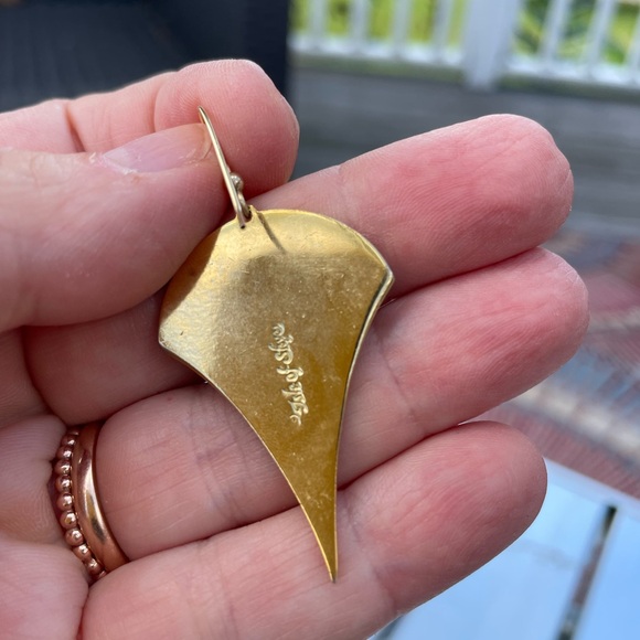 Enamel isle of Skye vintage fan shaped earrings - Picture 2 of 4